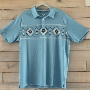 Vexil Mens Aztec Blue Polo Shirt